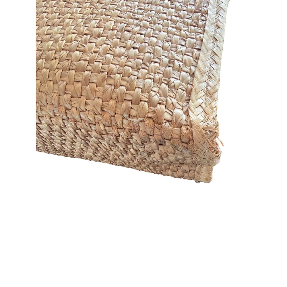 Vintage Handmade Woven Straw Sunflower Tote Orange Yellow Floral Boho Beach Bag - Picture 6 of 6